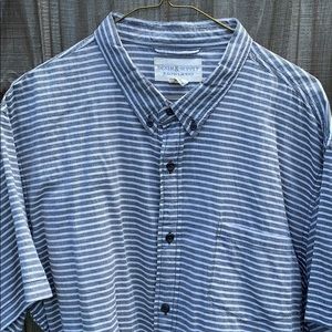 Men’s button up camp shirt RL XXl stripe